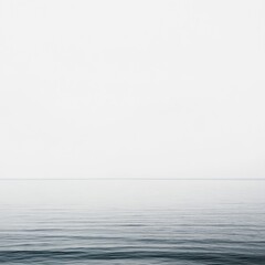 Obraz premium Serene Tranquility of Calm Water under an Overcast Sky Featuring Gentle Ripples and Subtle Hues of Blue and Grey in an Expansive Minimalist Landscape