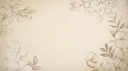 Vintage Floral Design: Elegant Hand-Drawn Flowers on Aged Paper