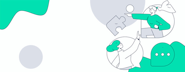 Flat vector illustration of business people operating work scene
