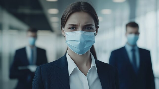 Indoor work disinfection by masked staff.