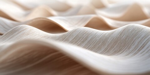 Abstract Beige Fabric Waves Texture.