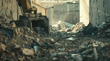 Landfill Waste: Trash buried underground, accumulating over time and often generating harmful methane emissions, contributing to environmental pollution.
