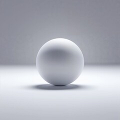 Plain White Ball on a Minimalist Background