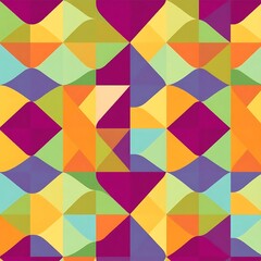 Geometric Abstract Pattern: A vibrant tapestry of colors and shapes, this abstract pattern features a captivating blend of geometric designs and bold hues.