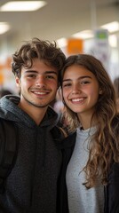 Fototapeta premium High School Science Fair Exhibition with Curious Students Showcasing Inspiring Projects and Discoveries