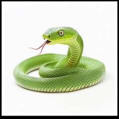 Fototapeta premium snake on the white isolate background
