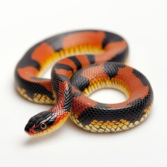 snake on the white isolate background