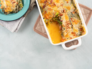 Baked squash and savoy cabbage casserole vegetarian lasagna
