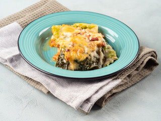 Baked squash and savoy cabbage casserole vegetarian lasagna