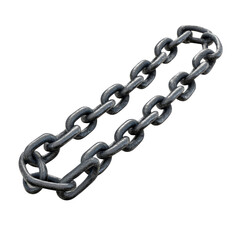 Fototapeta premium Iron chain isolated on a transparent background showcasing its sturdy links and industrial design, iron chain, isolated transparent background
