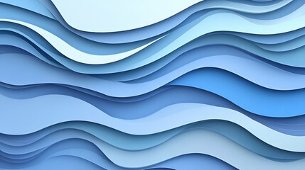 Obraz premium An abstract composition of soft blue waves, creating a serene and tranquil atmosphere.
