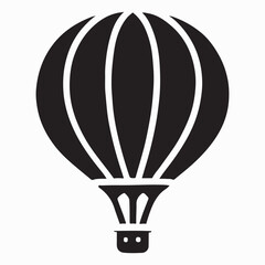 Simple Black Hot Air Balloon Silhouette Vector Art