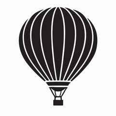 Obraz premium Classic Black Silhouette Hot Air Balloon Vector Graphic