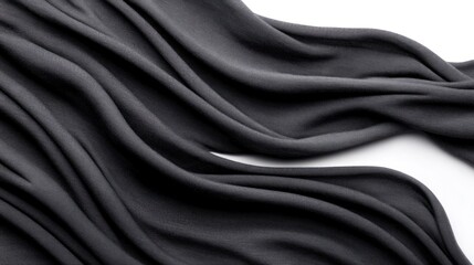Obraz premium Flowing gray fabric on a white background.