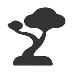 Bonsai tree vector illustration art design image. small pine tree bonsai icon or logo isolated sign symbol .on a white background.