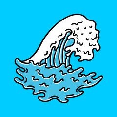 OCEAN WAVES JOURNEY DESIGN VECTOR ILLUSTRATION