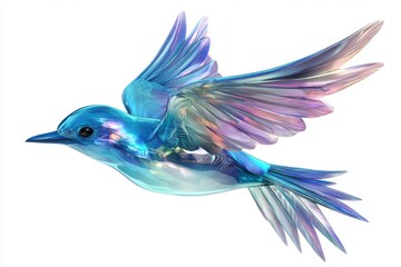 3D Beautiful swallow Clipart, isolated on a white background