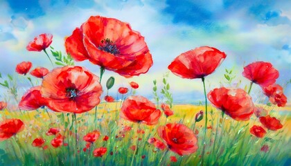 Obraz premium field of poppies