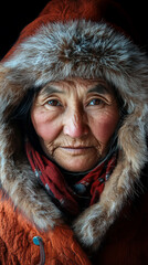 A woman wearing a fur coat and scarf