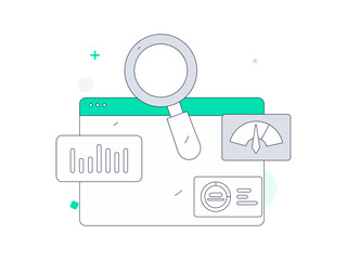 Flat vector illustration of business people operating work scene
