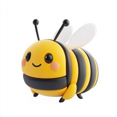 Obraz premium 3D Bee Isolated and White Background