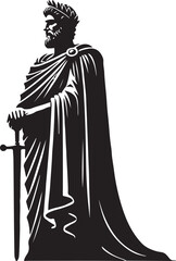 Naklejka premium Stoic King Vector Illustration