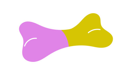 Gummy, bone-shaped jelly candy. Chewy sweet snack, soft sugar treat. Kids confectionery in funny form. Gum, gelatin food, marmalade. Flat vector illustration isolated on white background