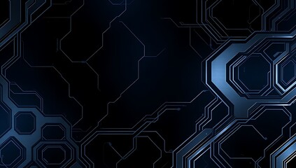 Abstract Dark Blue Technological Circuit Pattern Design