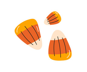 Jelly candies. Gummy sweets, soft sugar marmalade treats with caramel flavor. Gum confectionery, gelatin snack, bite food. Flat graphic vector illustration isolated on white background