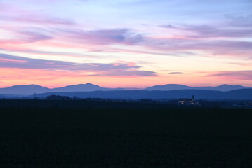 Obraz premium Czech beauty landscape , beskydy mountain , panoramic , lysa Mount