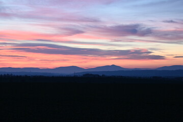 Fototapeta premium Czech beauty landscape , beskydy mountain , panoramic , lysa Mount