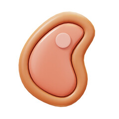 Meat Product. 3D Cute Cartoon Meat For BBQ, Steak