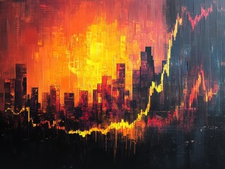 Obraz premium Stock market bar chart showing price volatility