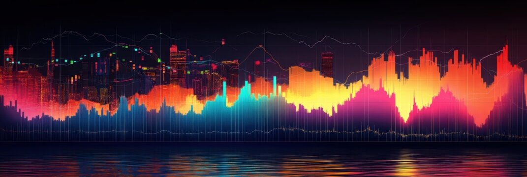 Stock market volume chart shows trading volume alongside price data