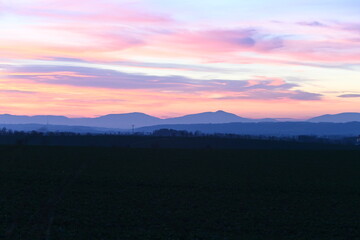 Czech beauty landscape , beskydy mountain , panoramic , lysa Mount