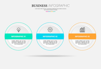 Obraz premium Business Infographic design template Vector with icons and 3 options or steps.