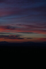 sunset with colorful sky, czech, silesia, Opava region, Bolatice