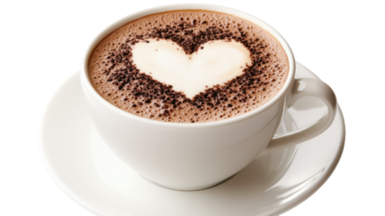 A freshly brewed cup of coffee with a delicate foam art on top, perfect for capturing the essence of a cozy café experience or promoting coffee-related content in articles and advertisements..