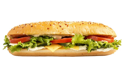 Delicious and Nutritious Freshly Made Sandwich with Crisp Lettuce and Cheese Perfect for Quick Meals or Picnics.