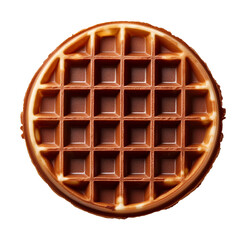 Classic Round Chocolate Waffle with Golden Highlights