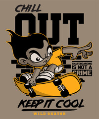 Chill Out Retro Cartoon Illustration Design