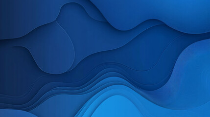 Abstract blue layered paper waves background.