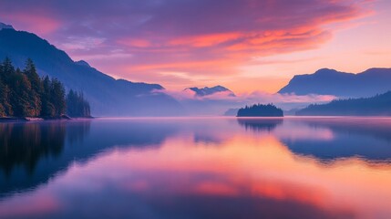 Obraz premium Vancouver river beside a mountain.