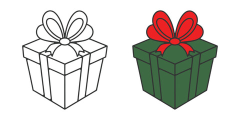  Merry christmas Gift box silhouette vector illustration design icon image. Vector isolated elements. Christmas gift logo icon symbol. Eps10