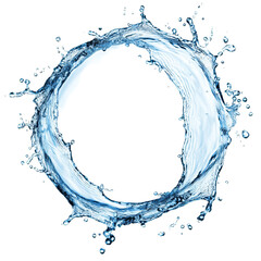 A captivating water splash forming a perfect circle captured against a transparent background during daylight hours, Water splash forming a circle isolated