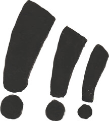 Exclamation and question mark hand drawn watercolour illustration