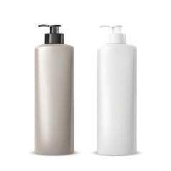 Realistic shampoo bottle mockup for branding and product presentations, perfect for cosmetics and personal care.