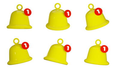 3D icon notification bell icon. new alert 3d concept for social media element. 3d bell alarm 