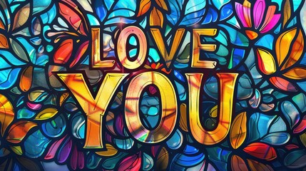 Obraz premium Stained glass LOVE YOU