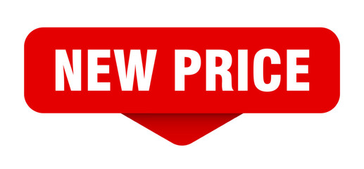 NEW PRICE banner, button, label, sign